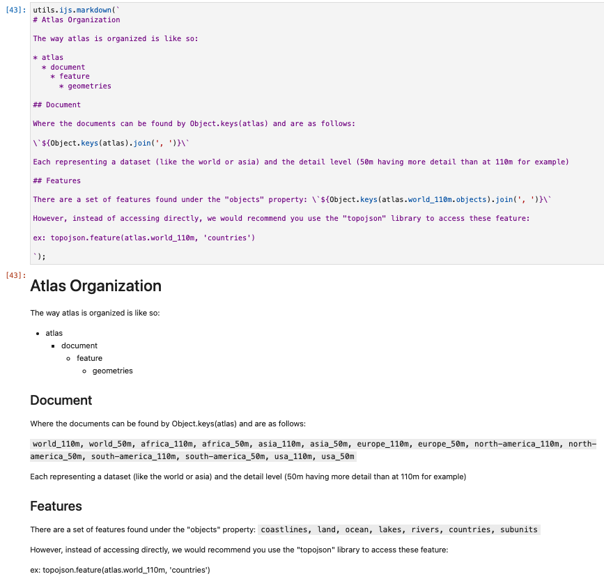 Screenshot of markdown